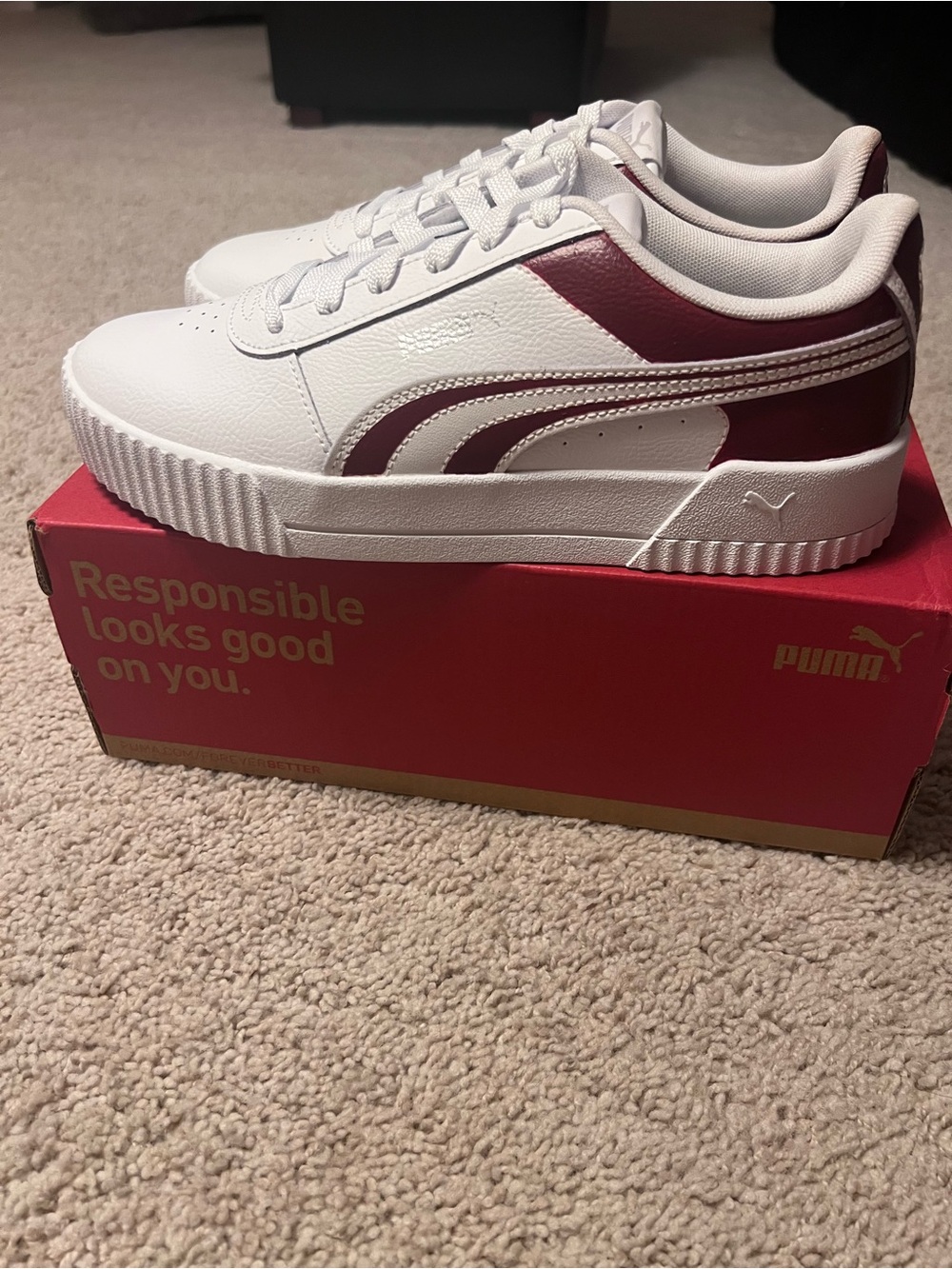 Puma White Sneakers with University of  Oklahoma Accents